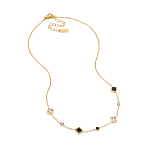 Diamond and round cubic - black