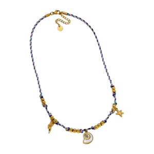 Sealife plaited cotton necklace
