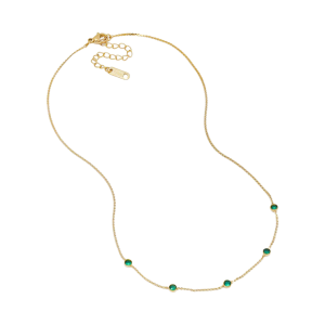 Intermittent green cubic necklace