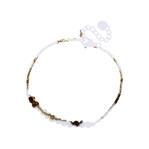 Natural and acrylic flower bead - Brown