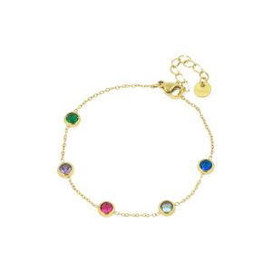 Cubic stone multicoloured bracelet